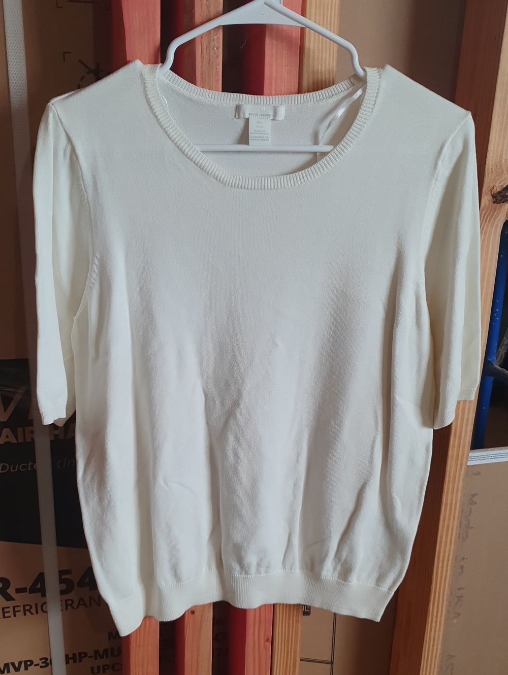 Women’s Cream Short-Sleeve Knit Top
